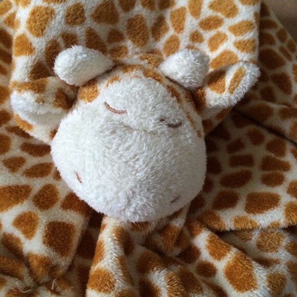 Angel Dear Brown Giraffe Plush Baby Security Blanket Eyes Closed Soft Toy Lovey - Picture 4 of 12